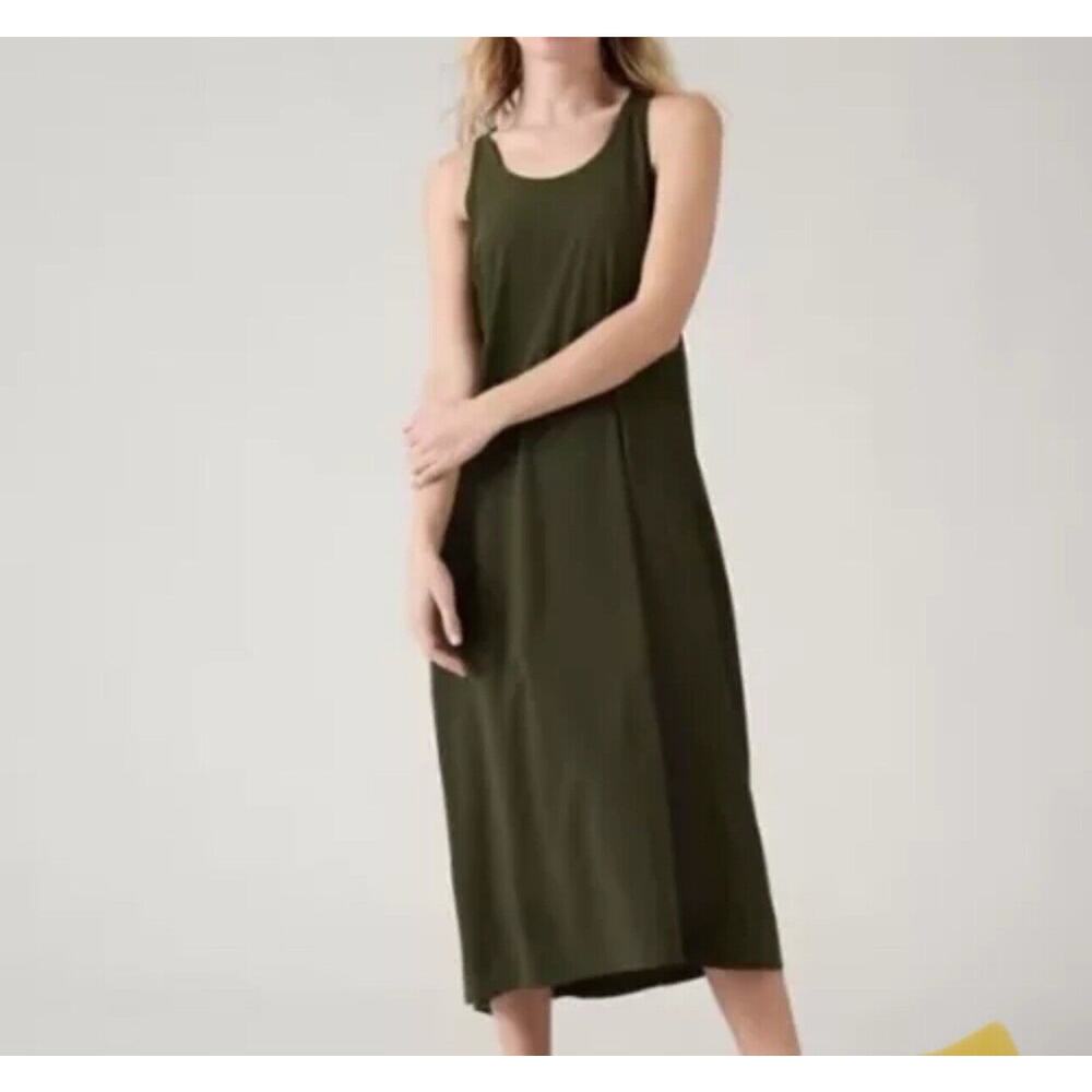 ATHLETA Presidio Traveler Maxi Dress Medium | Aspen Olive NEW